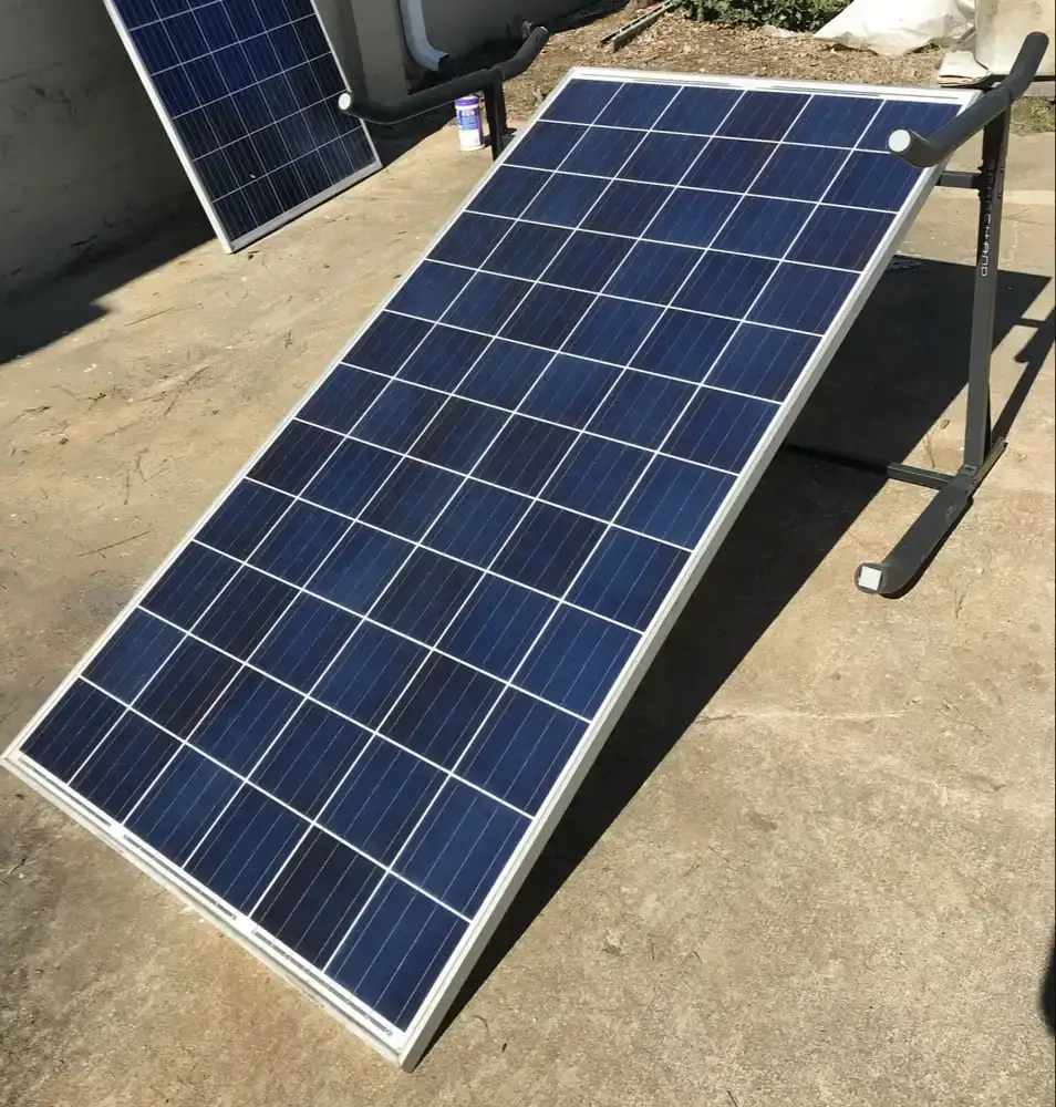 Polycrystalline solar panel on the roof