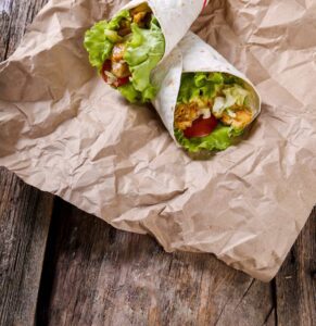 wrapped sandwich with eco-friendly wrapper