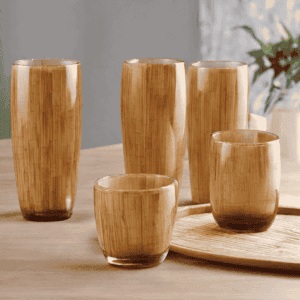 glossy bamboo cup glasses