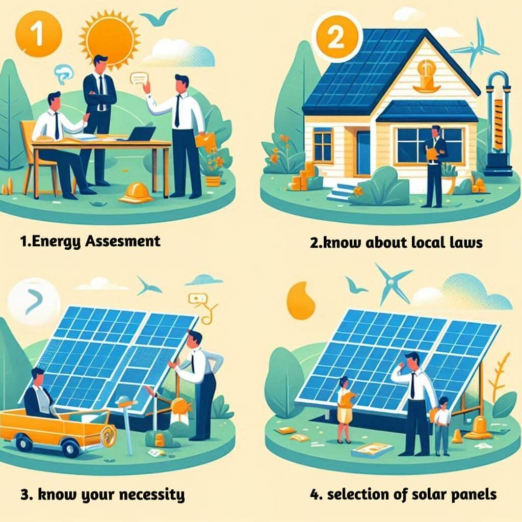 Important list to know before buying solar panel, energy assessment local laws