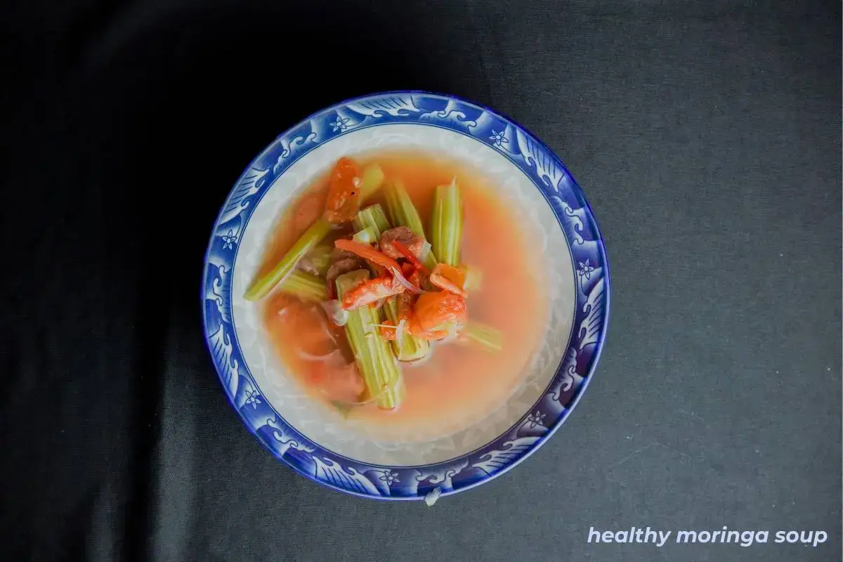 healthy moringa soup in bowl